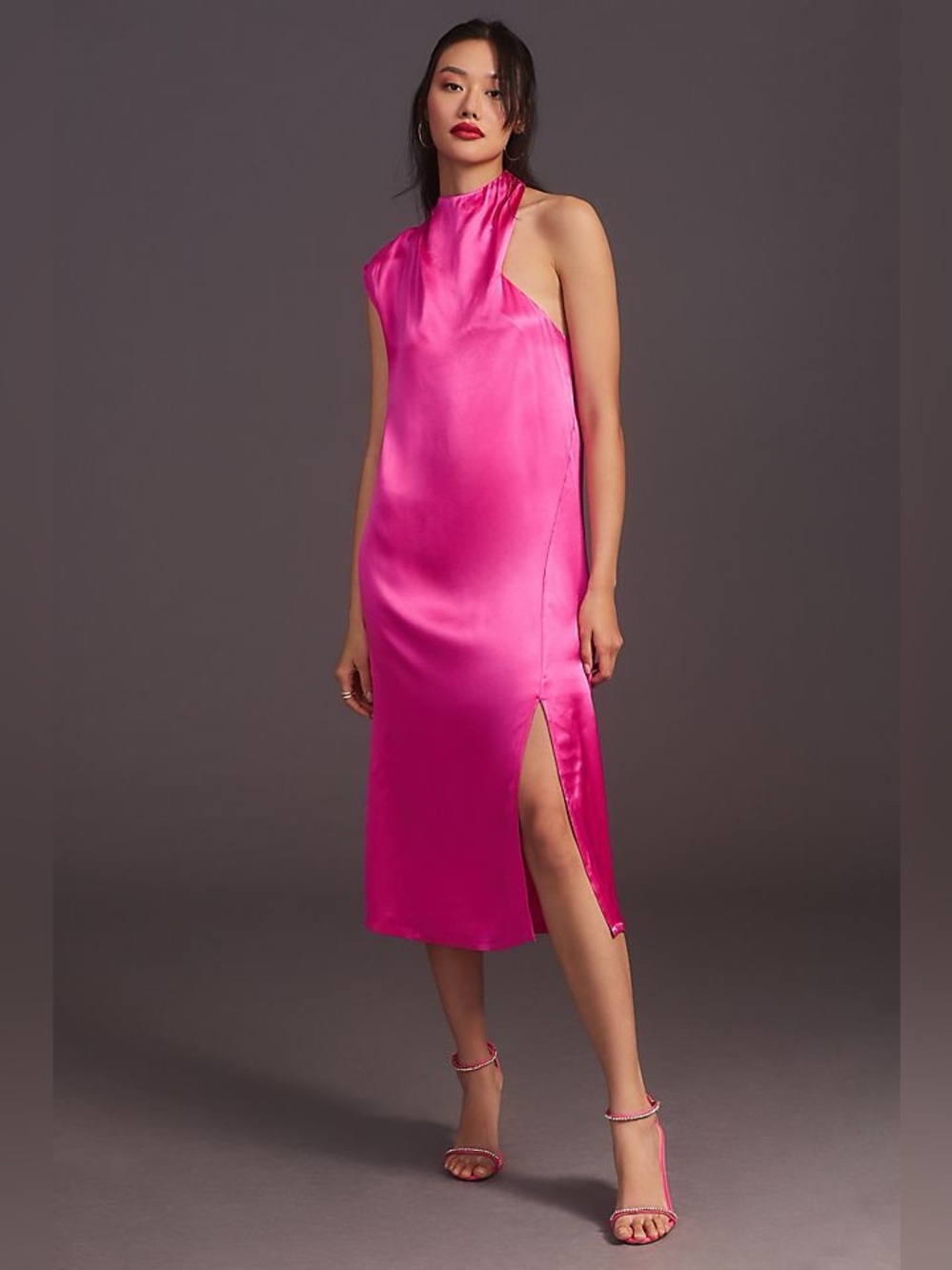 ANTHROPOLOGIE SZ XL Corey Lynn Calter One-Shoulder Dress PINK - Picture 1 of 7